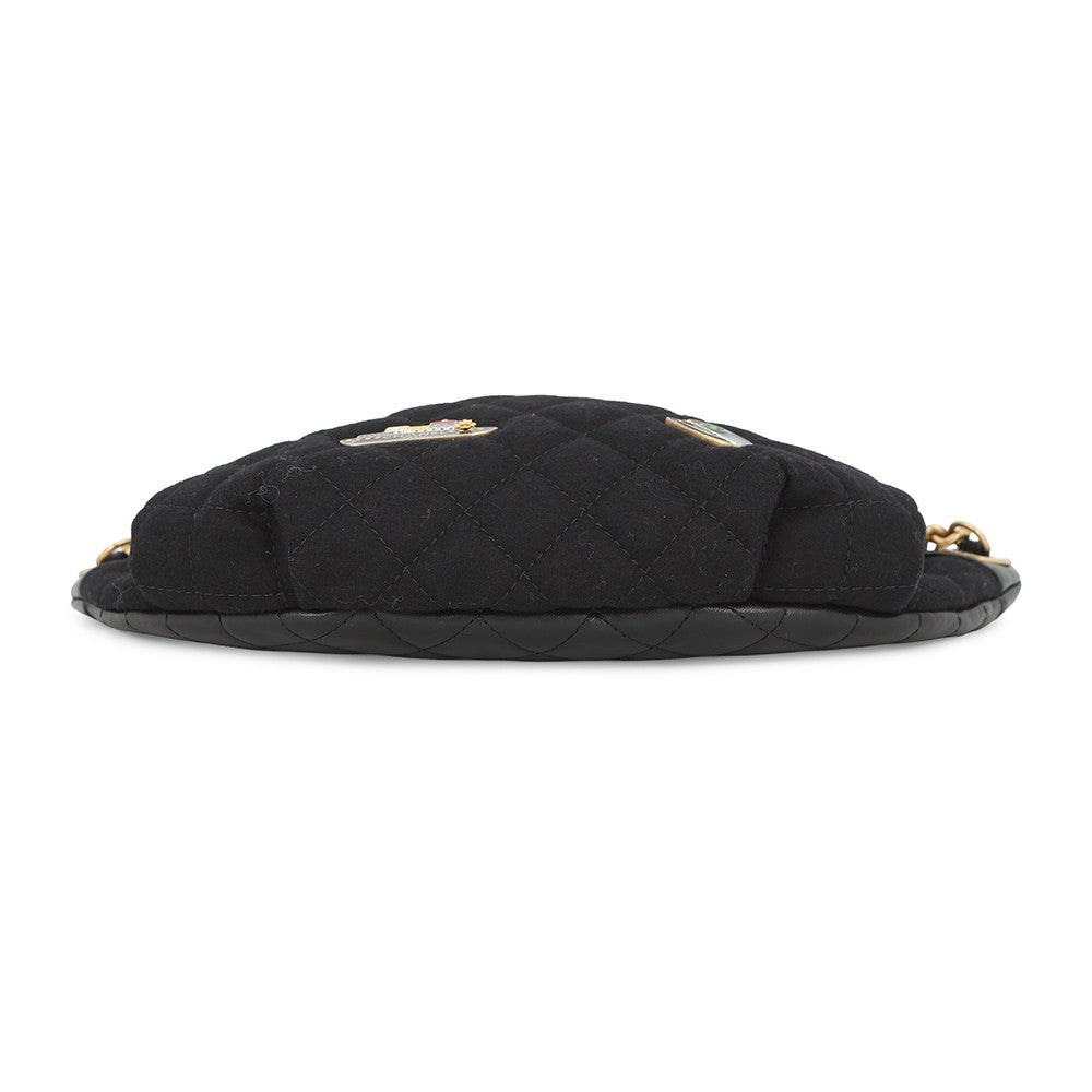 CHANEL Paris Hamburg Crossbody Bag BlackA57869 Wool Lambskin