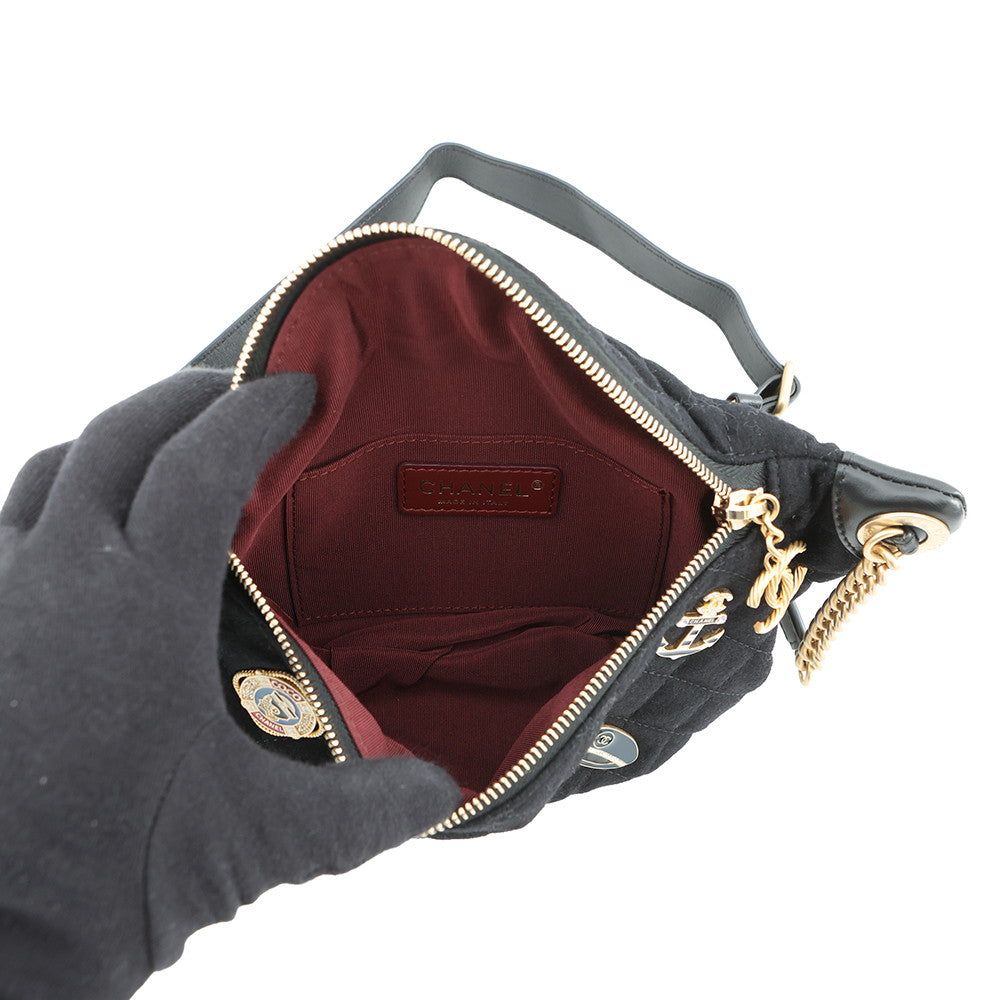 CHANEL Paris Hamburg Crossbody Bag BlackA57869 Wool Lambskin