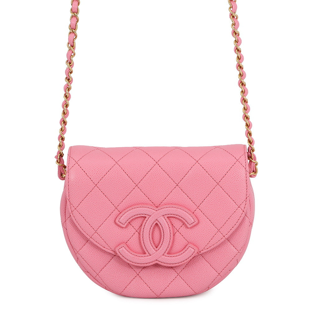 CHANEL CC Logo Shoulder Bag PinkAS3867 Caviar Leather