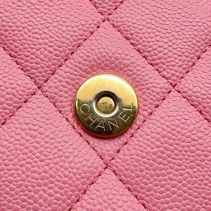 CHANEL CC Logo Shoulder Bag PinkAS3867 Caviar Leather