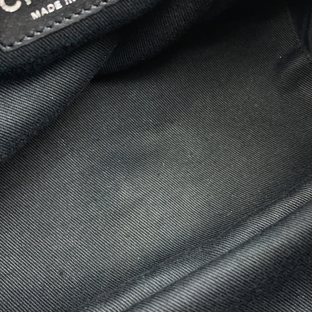 CHANEL CC Logo Chain Shoulder Bag Black Leather