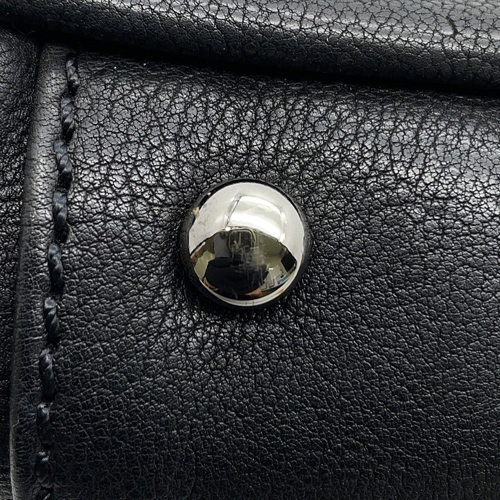 CHANEL CC Logo Chain Shoulder Bag Black Leather