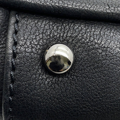 CHANEL CC Logo Chain Shoulder Bag Black Leather