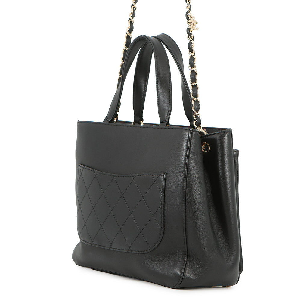 CHANEL CC Logo 2-way Tote Bag BlackAS0326 Leather