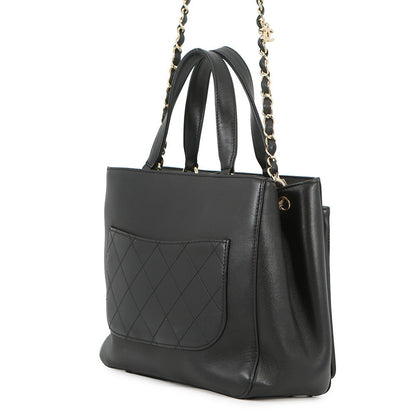 CHANEL CC Logo 2-way Tote Bag BlackAS0326 Leather
