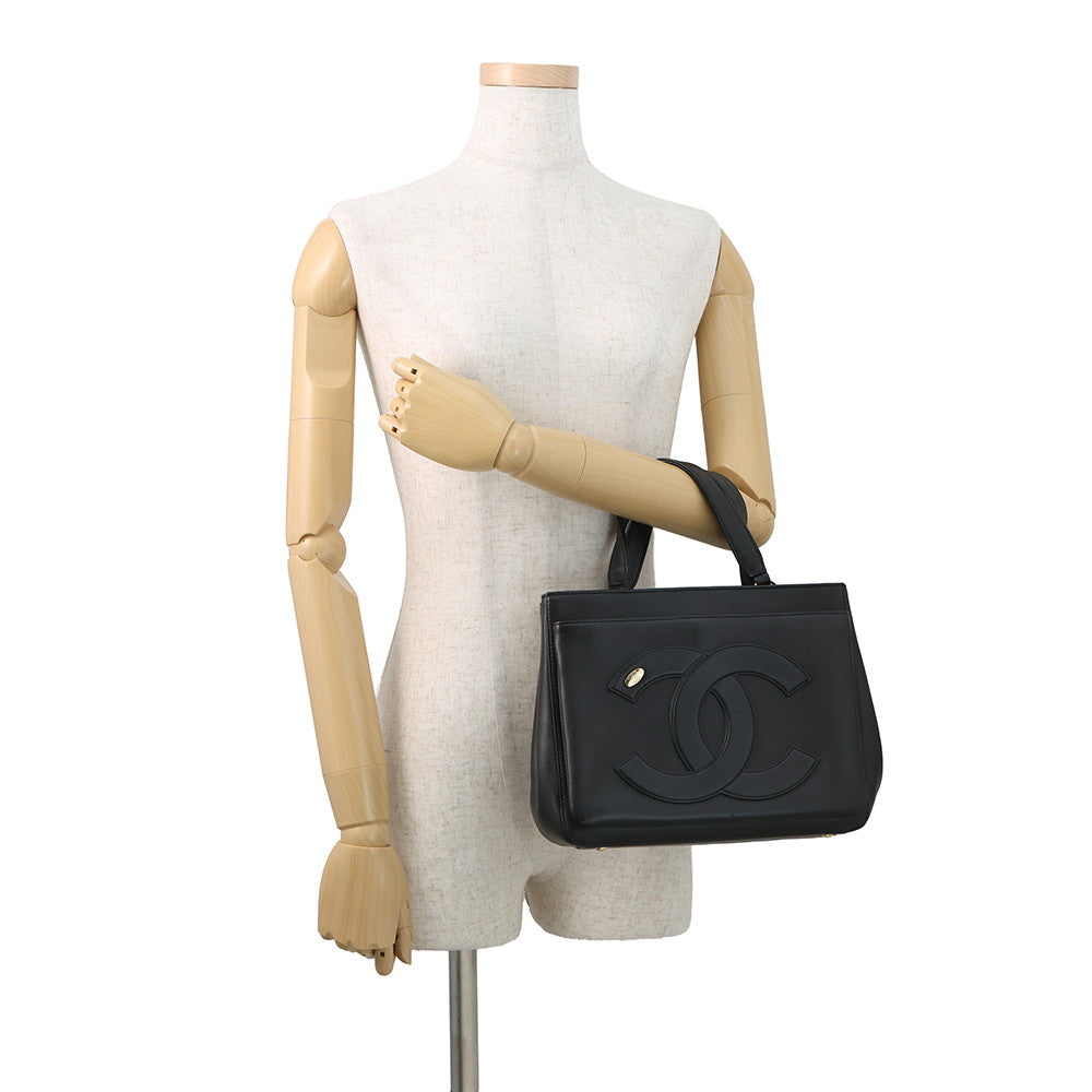 CHANEL CC Logo 2-way Tote Bag BlackAS0326 Leather