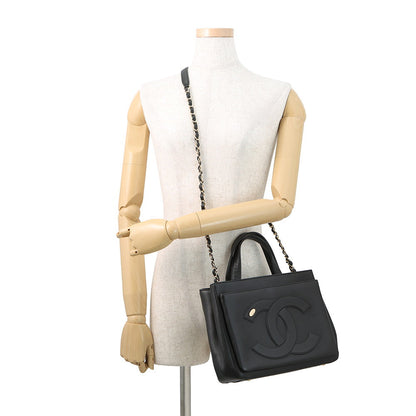 CHANEL CC Logo 2-way Tote Bag BlackAS0326 Leather