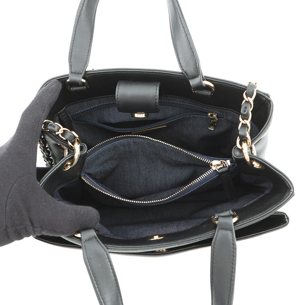CHANEL CC Logo 2-way Tote Bag BlackAS0326 Leather