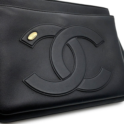 CHANEL CC Logo 2-way Tote Bag BlackAS0326 Leather