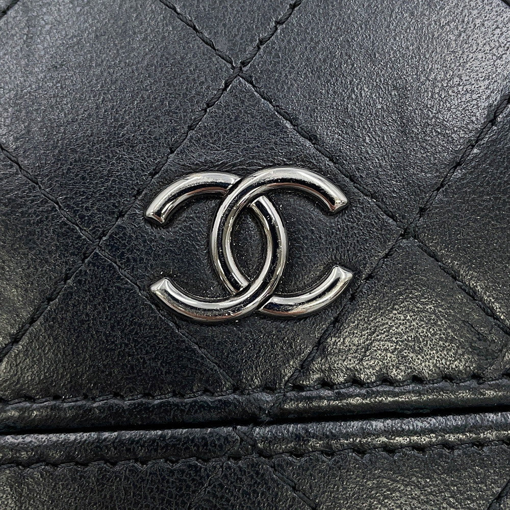 CHANEL Matelasse Chain Phone Case BlackA94471 Lambskin