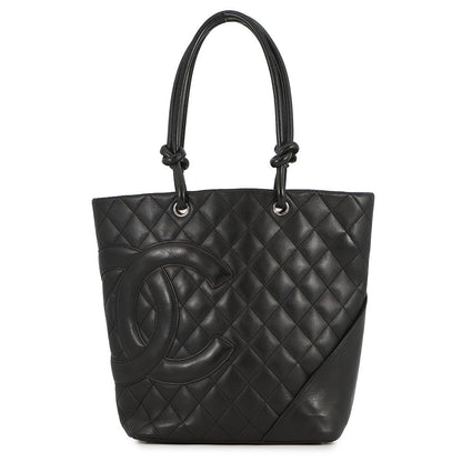CHANEL Cambon line Tote Bag BlackA25167 Lambskin Size Medium