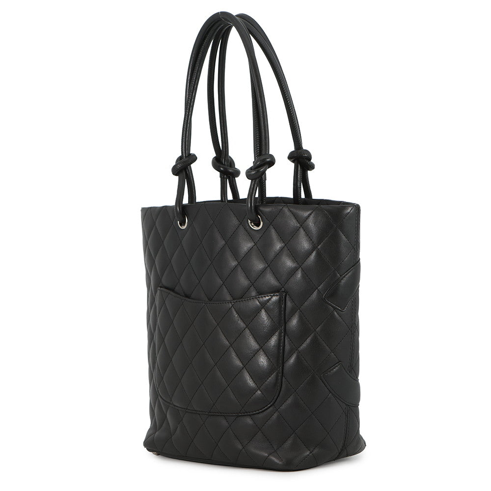 CHANEL Cambon line Tote Bag BlackA25167 Lambskin Size Medium