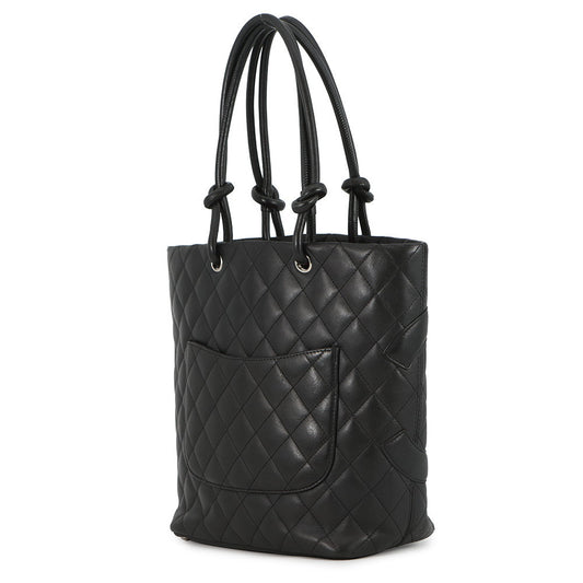 CHANEL Cambon line Tote Bag BlackA25167 Lambskin Size Medium