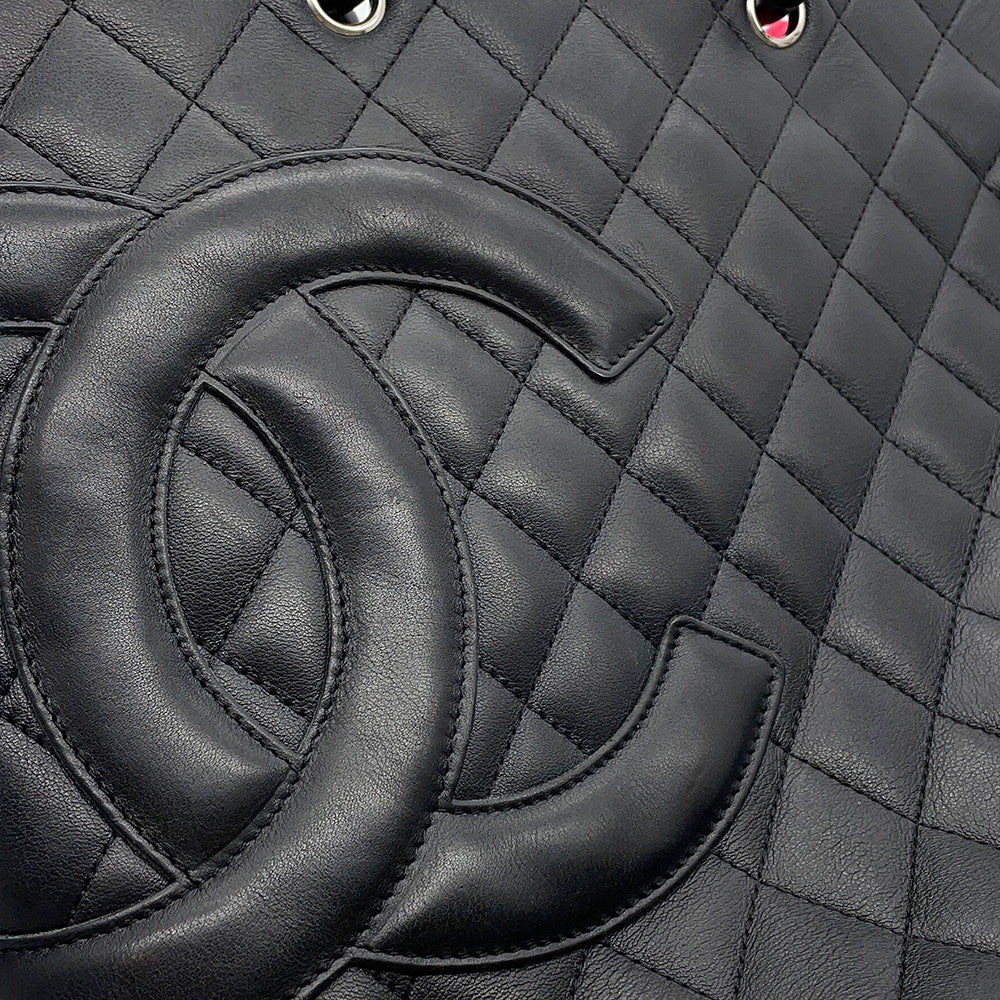 CHANEL Cambon line Tote Bag BlackA25167 Lambskin Size Medium