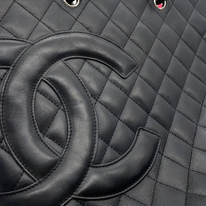 CHANEL Cambon line Tote Bag BlackA25167 Lambskin Size Medium