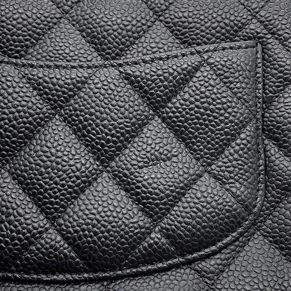 CHANEL Mini Matelasse Chain Shoulder Bag BlackA01115 Caviar Leather Size 17