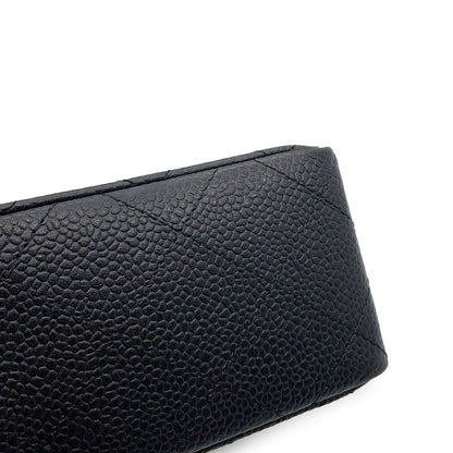 CHANEL Mini Matelasse Chain Shoulder Bag BlackA01115 Caviar Leather Size 17