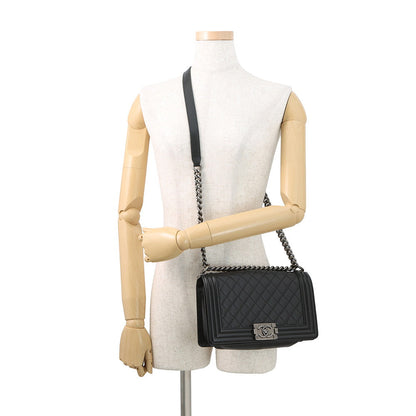 CHANEL Boy Chanel Chain Shoulder Bag BlackA67086 Caviar Leather Size 25