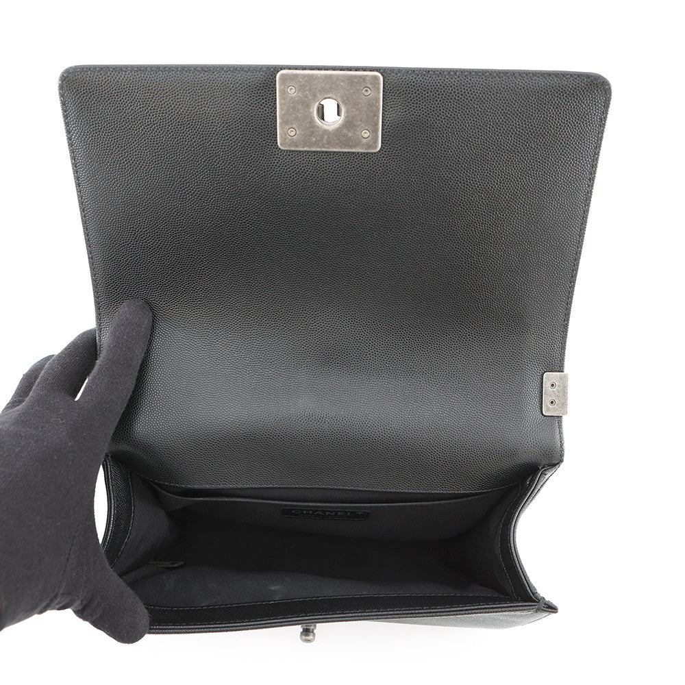 CHANEL Boy Chanel Chain Shoulder Bag BlackA67086 Caviar Leather Size 25