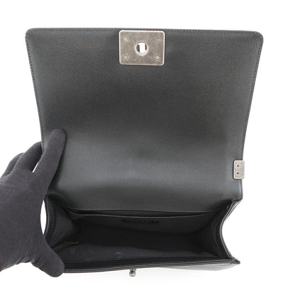 CHANEL Boy Chanel Chain Shoulder Bag BlackA67086 Caviar Leather Size 25