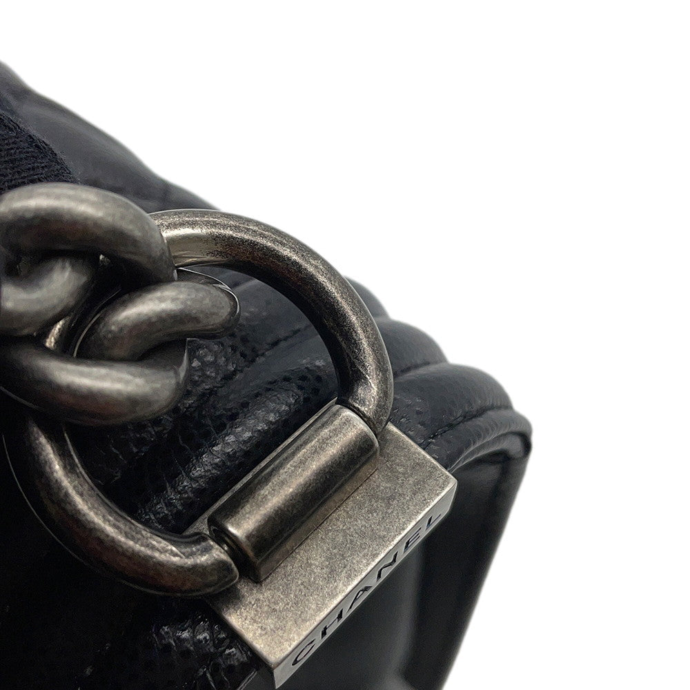 CHANEL Boy Chanel Chain Shoulder Bag BlackA67086 Caviar Leather Size 25