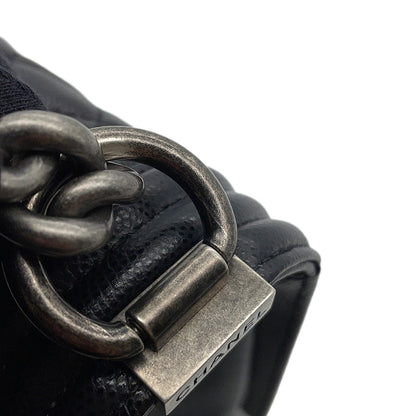 CHANEL Boy Chanel Chain Shoulder Bag BlackA67086 Caviar Leather Size 25