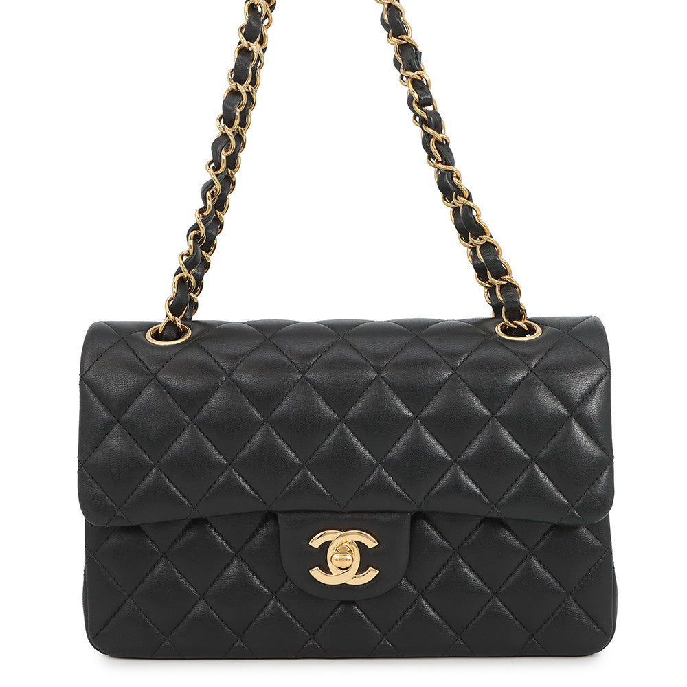 CHANEL Matelasse Chain Shoulder Bag BlackA01113 Lambskin Size 23