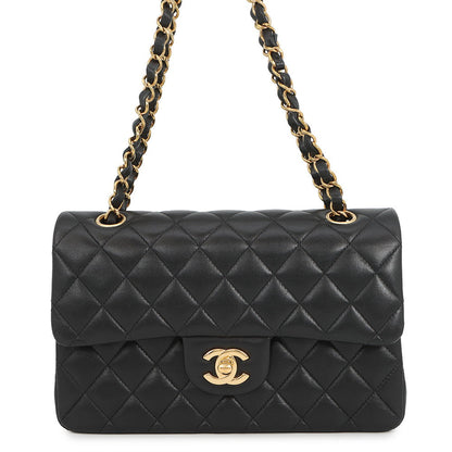 CHANEL Matelasse Chain Shoulder Bag BlackA01113 Lambskin Size 23