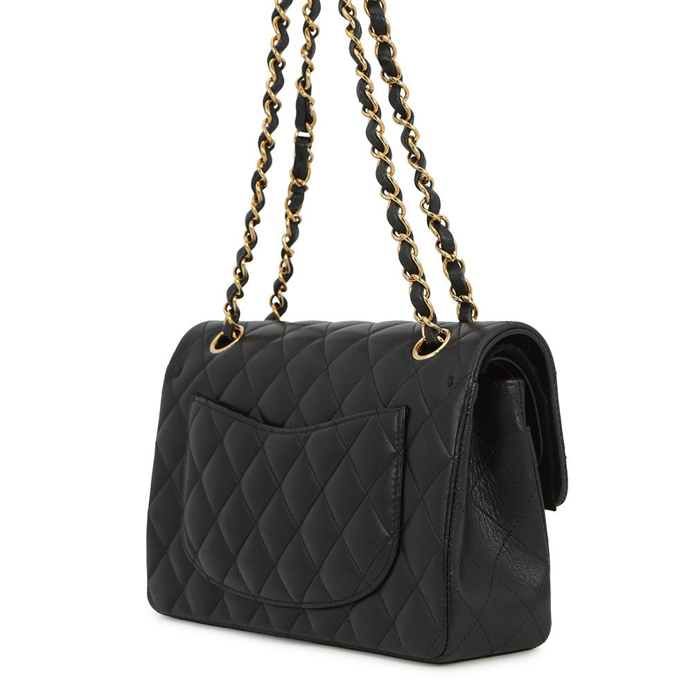 CHANEL Matelasse Chain Shoulder Bag BlackA01113 Lambskin Size 23