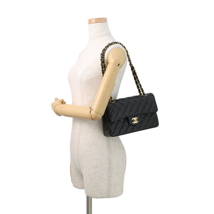 CHANEL Matelasse Chain Shoulder Bag BlackA01113 Lambskin Size 23