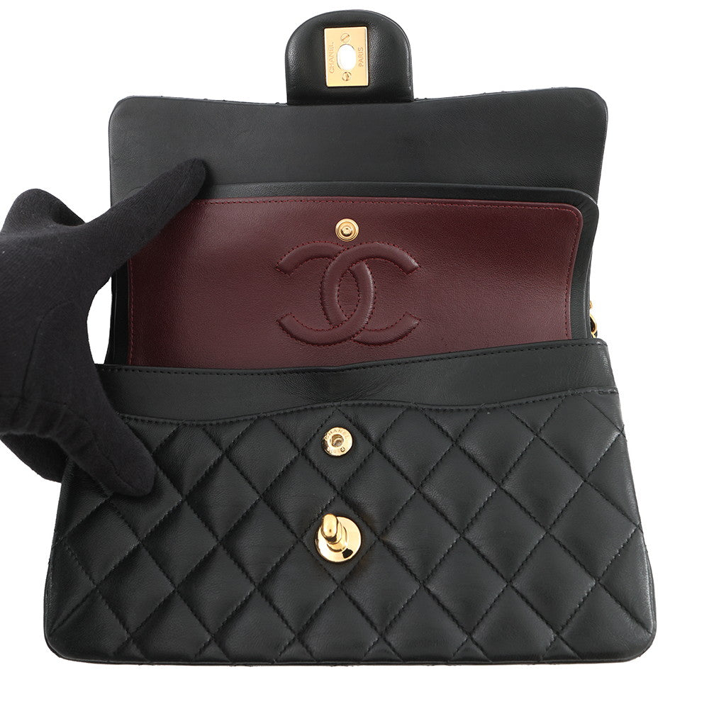 CHANEL Matelasse Chain Shoulder Bag BlackA01113 Lambskin Size 23