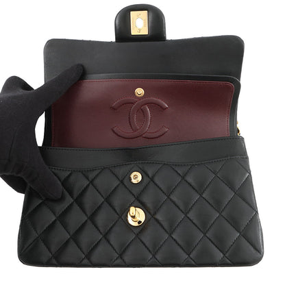 CHANEL Matelasse Chain Shoulder Bag BlackA01113 Lambskin Size 23