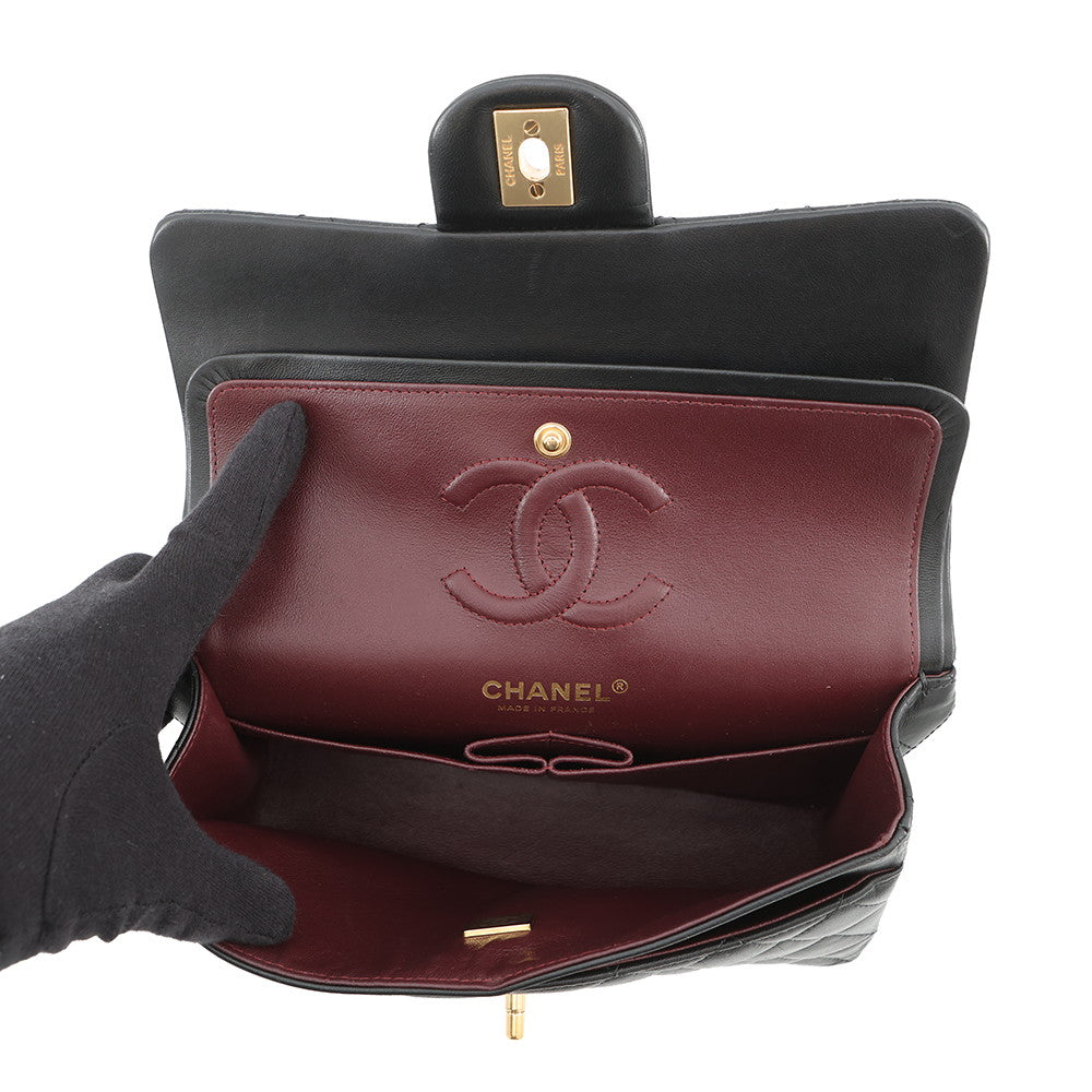CHANEL Matelasse Chain Shoulder Bag BlackA01113 Lambskin Size 23
