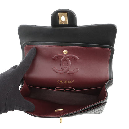 CHANEL Matelasse Chain Shoulder Bag BlackA01113 Lambskin Size 23