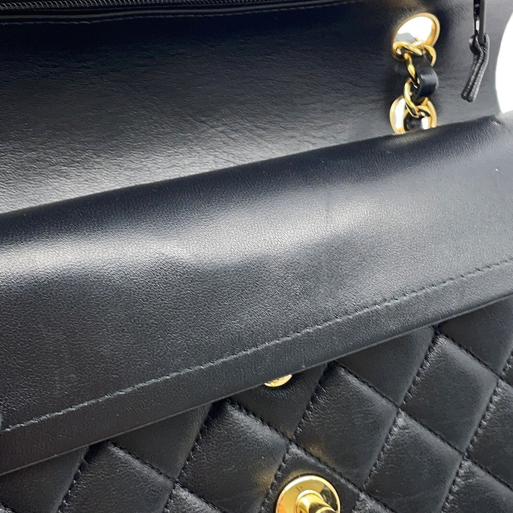 CHANEL Matelasse Chain Shoulder Bag BlackA01113 Lambskin Size 23