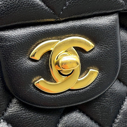 CHANEL Matelasse Chain Shoulder Bag BlackA01113 Lambskin Size 23