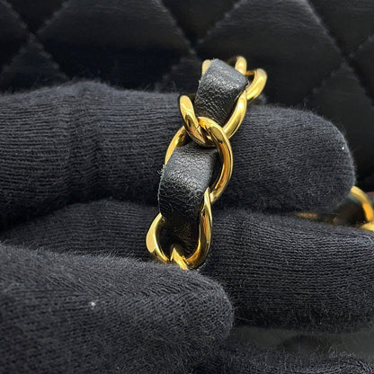 CHANEL Matelasse Chain Shoulder Bag BlackA01113 Lambskin Size 23