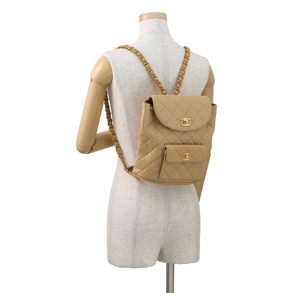 CHANEL Matelasse Backpack BeigeA10177 Lambskin