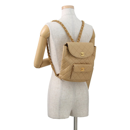 CHANEL Matelasse Backpack BeigeA10177 Lambskin