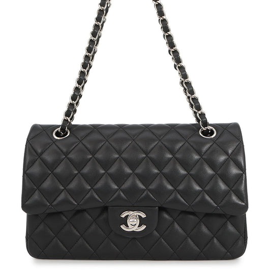 CHANEL Matelasse Chain Shoulder Bag BlackA01112 Lambskin Size 25