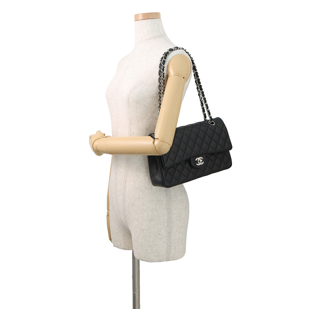 CHANEL Matelasse Chain Shoulder Bag BlackA01112 Lambskin Size 25