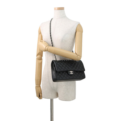 CHANEL Matelasse Chain Shoulder Bag BlackA01112 Lambskin Size 25