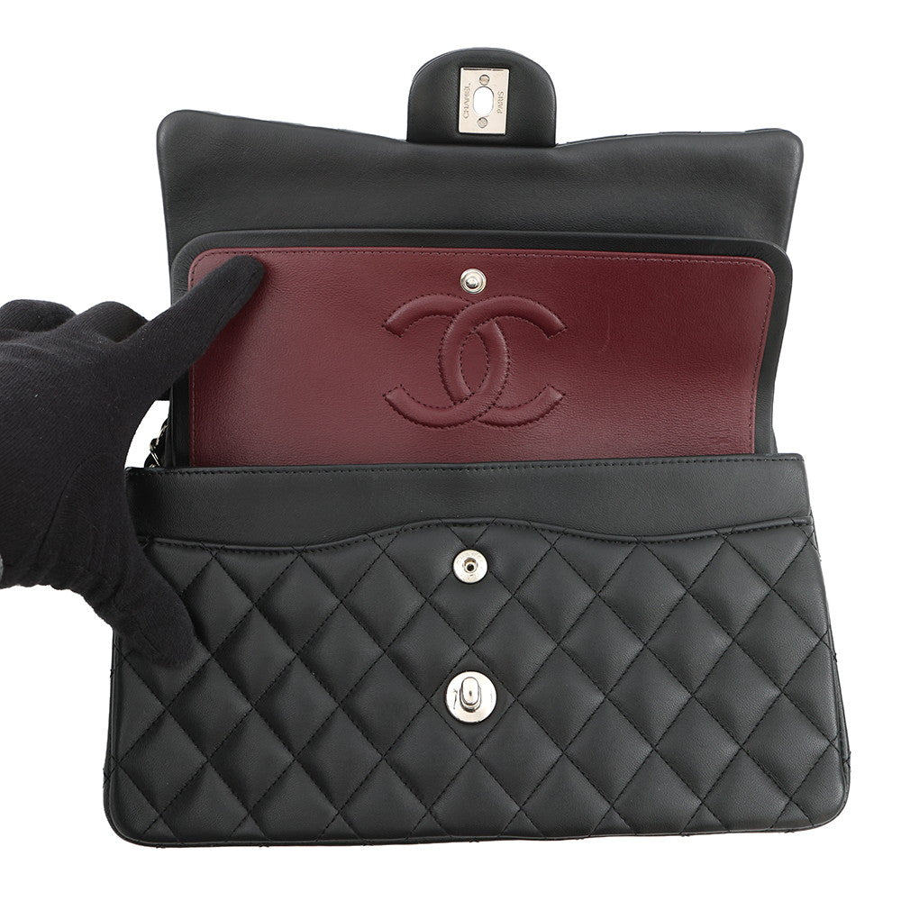 CHANEL Matelasse Chain Shoulder Bag BlackA01112 Lambskin Size 25