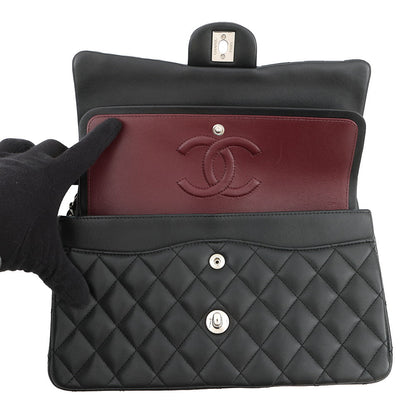 CHANEL Matelasse Chain Shoulder Bag BlackA01112 Lambskin Size 25