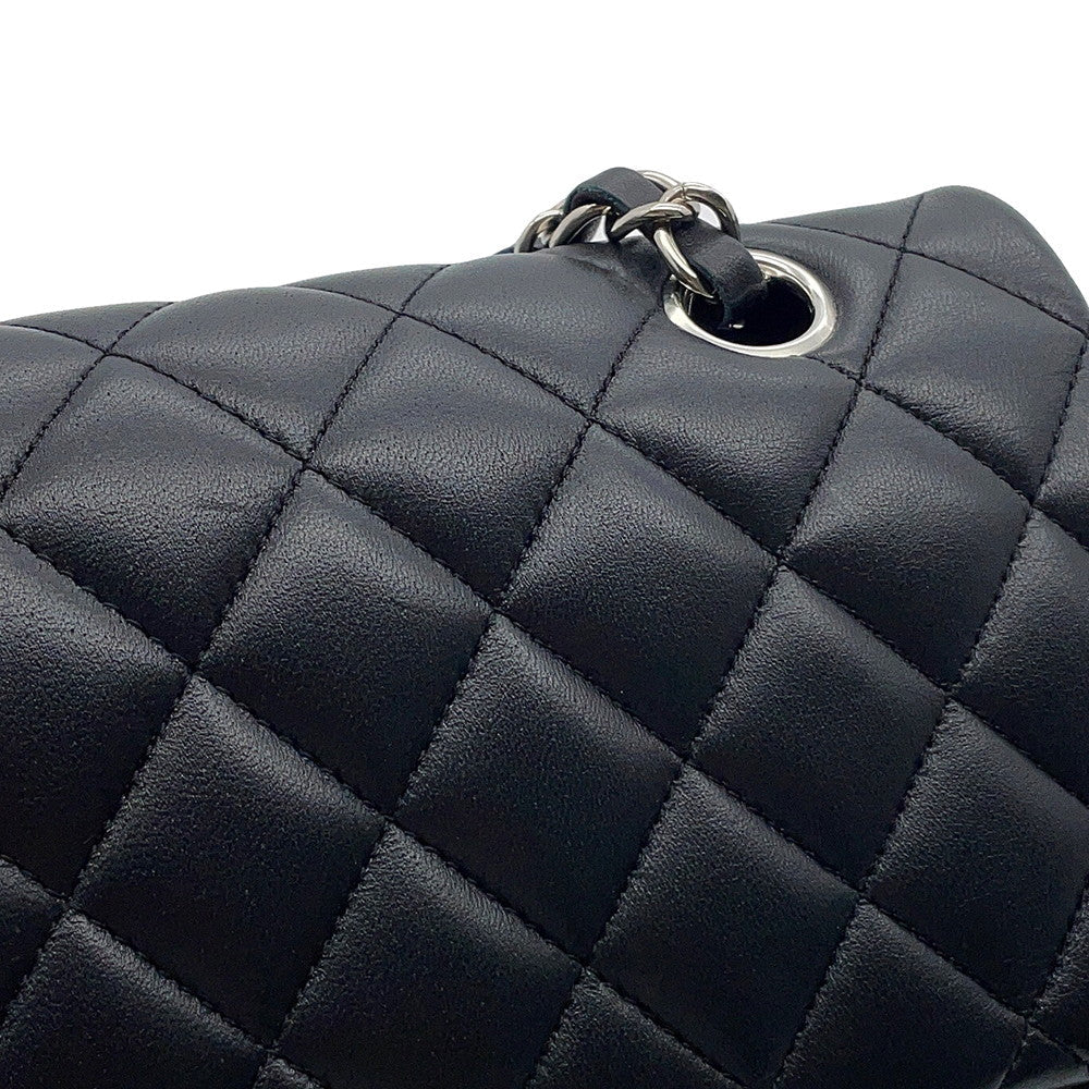 CHANEL Matelasse Chain Shoulder Bag BlackA01112 Lambskin Size 25