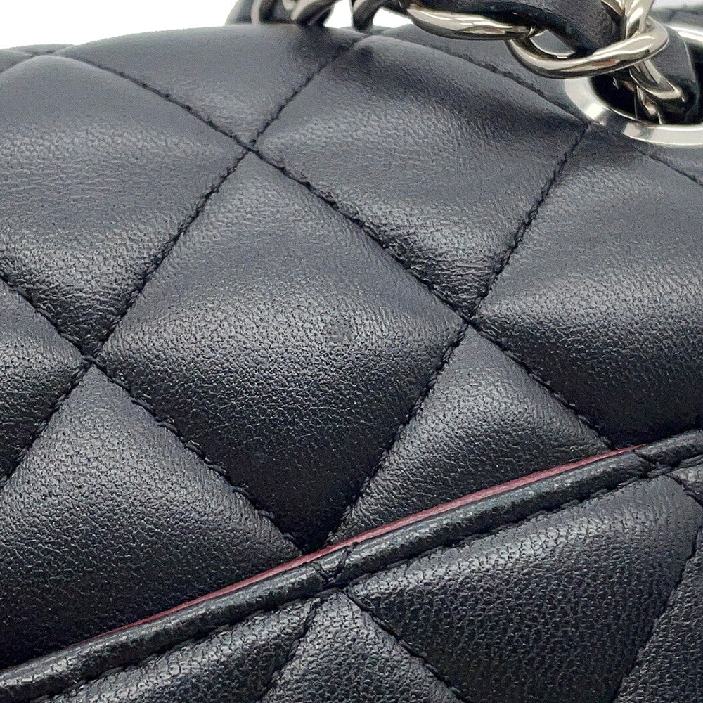 CHANEL Matelasse Chain Shoulder Bag BlackA01112 Lambskin Size 25