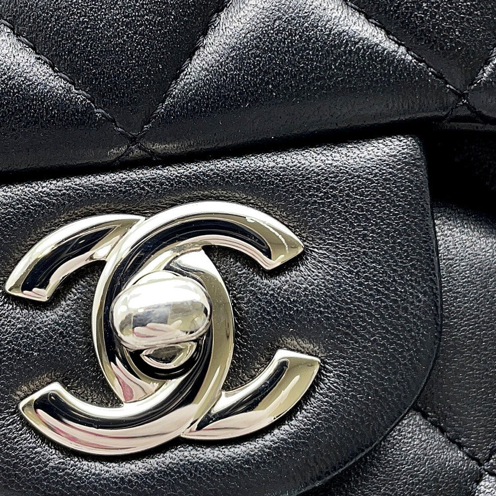 CHANEL Matelasse Chain Shoulder Bag BlackA01112 Lambskin Size 25