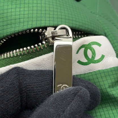 CHANEL CC Logo Backpack Green Nylon