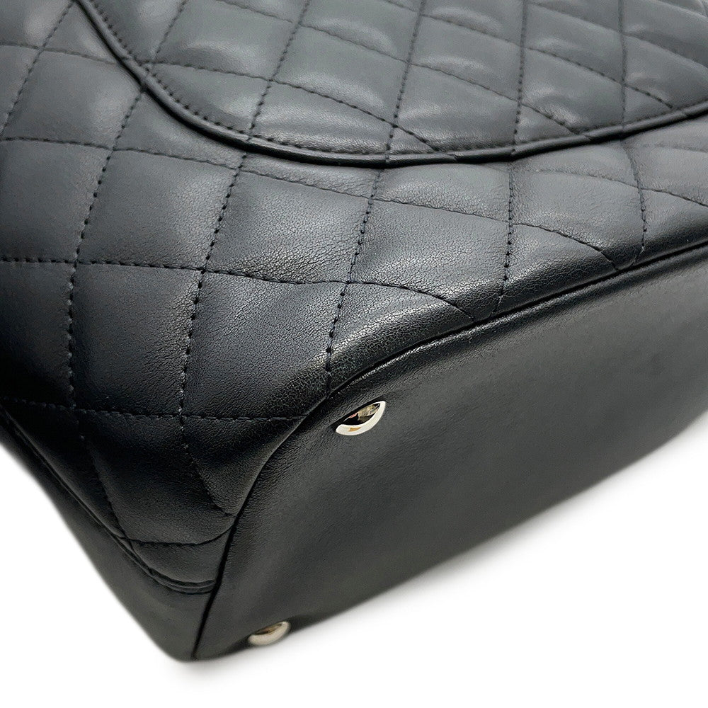 CHANEL Cambon line Tote Bag BlackA25167 Lambskin Patent Leather Size Medium