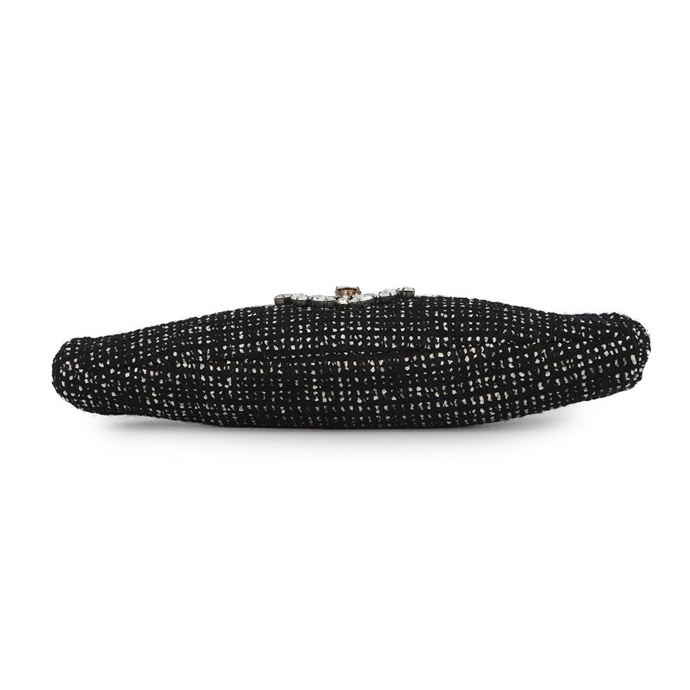 CHANEL Crystal Party Bag Black Tweed